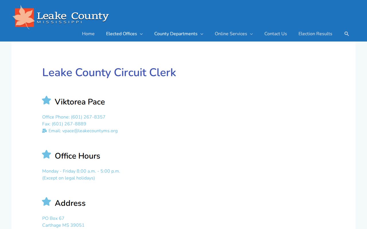 Carthage court records Circuit Clerk county access route