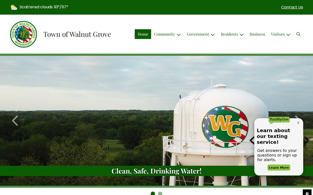 Walnut Grove court records Town Hall and payment navigation